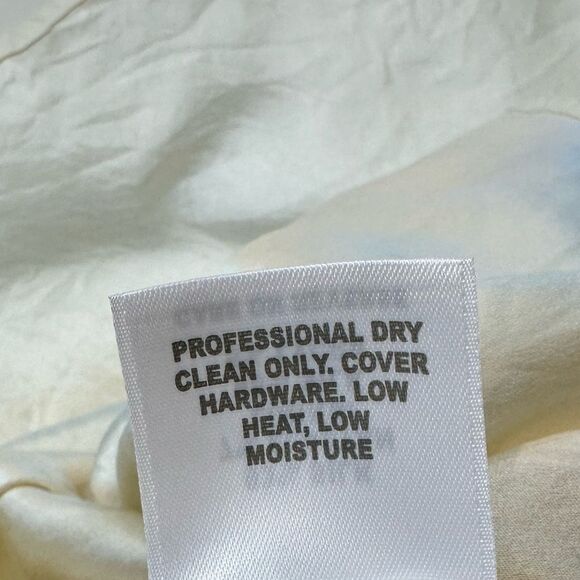 St. John Collection Skirt Size 10 Silk Blend Floral Lined Cream Blue Rare - Picture 6 of 11